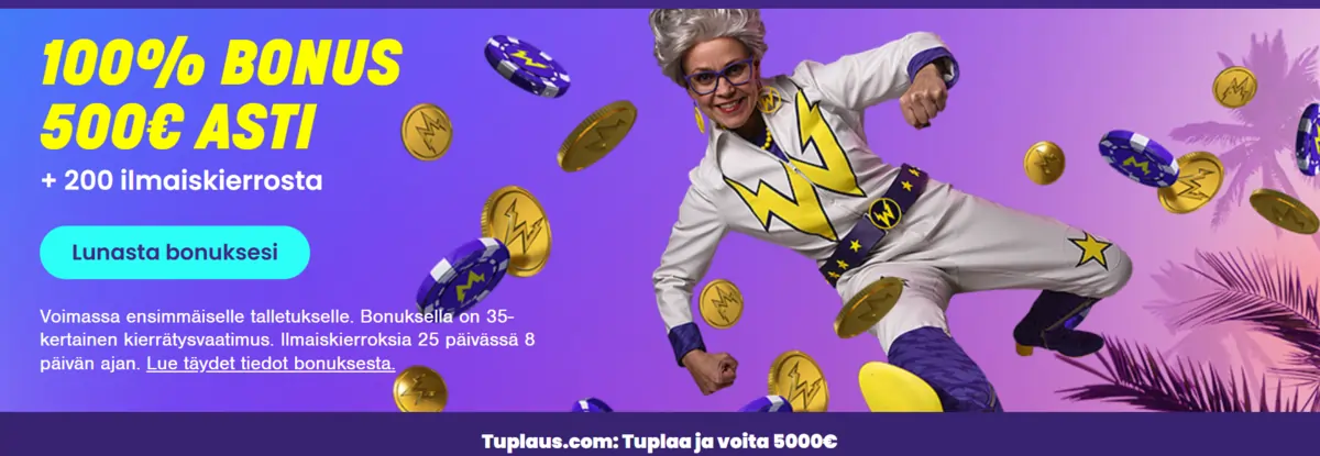 Kuvakaappaus Wildz Casinon tervetulobonuksesta